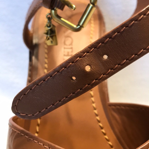 SOLD- Coach Cross Band High Wedge Sandal, 9.5 - Picture 4 of 8